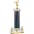 Premium Single Black Carbon Fiber Victory Volleyball Trophy