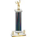 Premium Single Black Carbon Fiber Year Volleyball Trophy