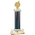 Premium Single Black Carbon Fiber Fourth Place Volleyball Trophy