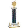 Premium Single Black Carbon Fiber Victory Volleyball Trophy