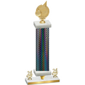 Premium Single Black Carbon Fiber Year Volleyball Trophy