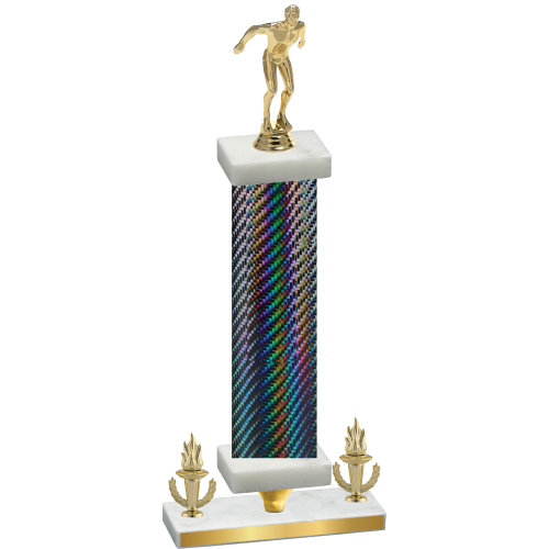 Premium Single Black Carbon Fiber Victory Swimming Trophy