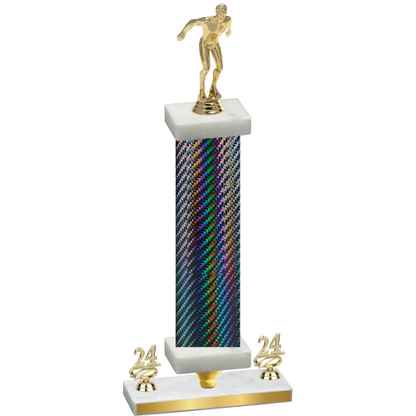 Premium Single Black Carbon Fiber Year Swimming Trophy