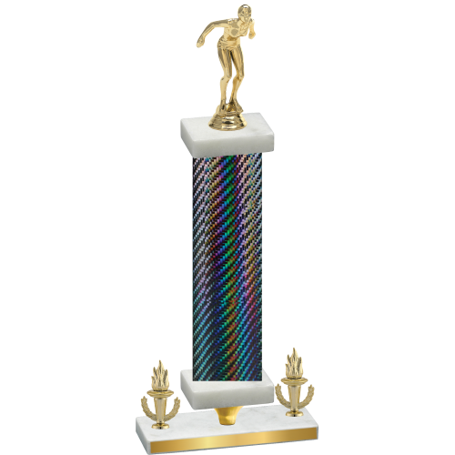 Premium Single Black Carbon Fiber Victory Tennis Trophy