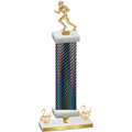 Premium Single Black Carbon Fiber Second Place Football Trophy