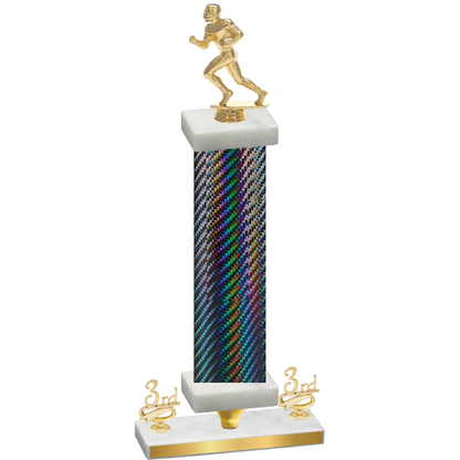 Premium Single Black Carbon Fiber Third Place Football Trophy