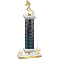 Premium Single Black Carbon Fiber Fourth Place Football Trophy