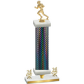 Premium Single Black Carbon Fiber Year Football Trophy