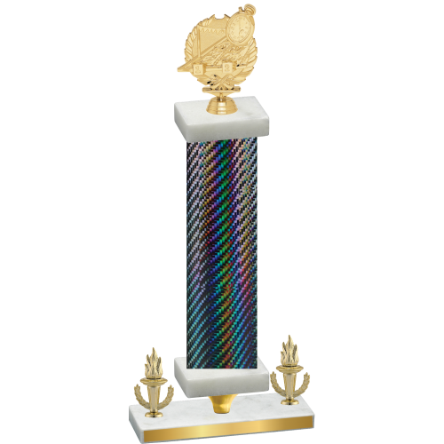 Premium Single Black Carbon Fiber Victory Swimming Trophy