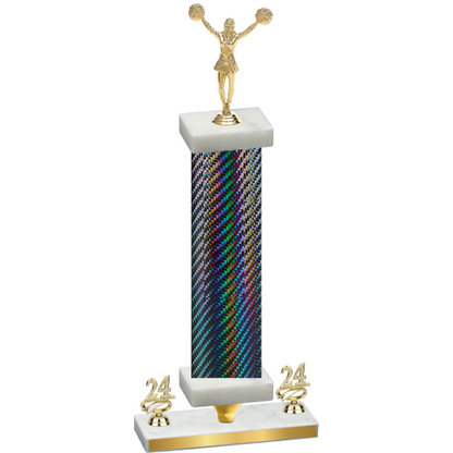 Premium Single Black Carbon Fiber Year Cheerleading Trophy