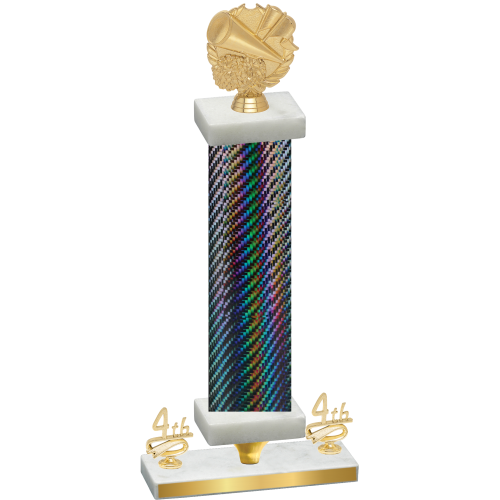 Premium Single Black Carbon Fiber Fourth Place Cheerleading Trophy
