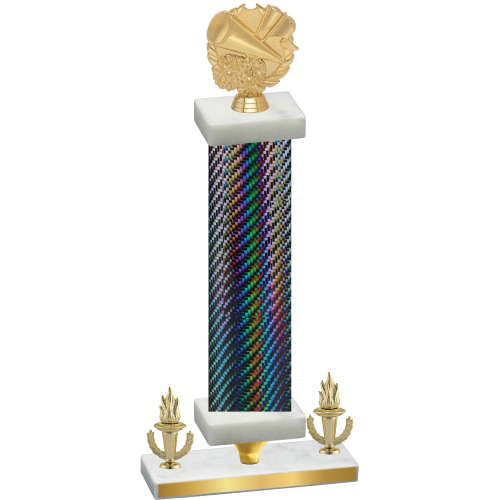 Premium Single Black Carbon Fiber Victory Cheerleading Trophy