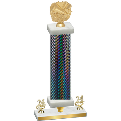 Premium Single Black Carbon Fiber Year Cheerleading Trophy