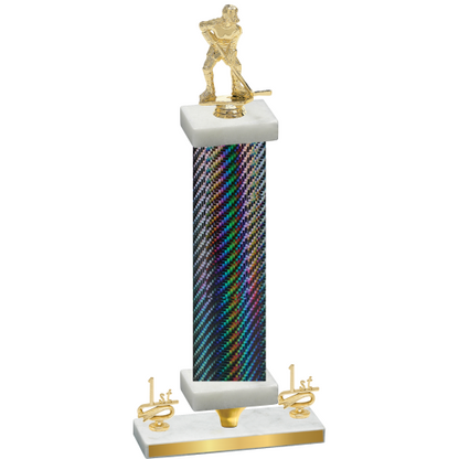 Premium Single Black Carbon Fiber First Place Hockey Trophy
