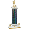 Premium Single Black Carbon Fiber Year Hockey Trophy