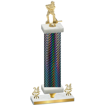 Premium Single Black Carbon Fiber Year Hockey Trophy
