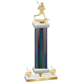 Premium Single Black Carbon Fiber First Place Lacrosse Trophy