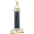 Premium Single Black Carbon Fiber First Place Lacrosse Trophy
