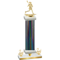 Premium Single Black Carbon Fiber Second Place Lacrosse Trophy
