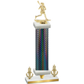 Premium Single Black Carbon Fiber Victory Lacrosse Trophy