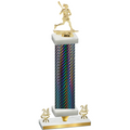 Premium Single Black Carbon Fiber Year Lacrosse Trophy