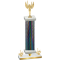 Premium Single Black Carbon Fiber First Place Victory Trophy