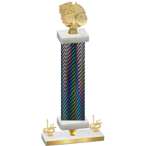 Premium Single Black Carbon Fiber First Place Basketball Trophy