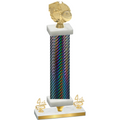 Premium Single Black Carbon Fiber Fourth Place Basketball Trophy