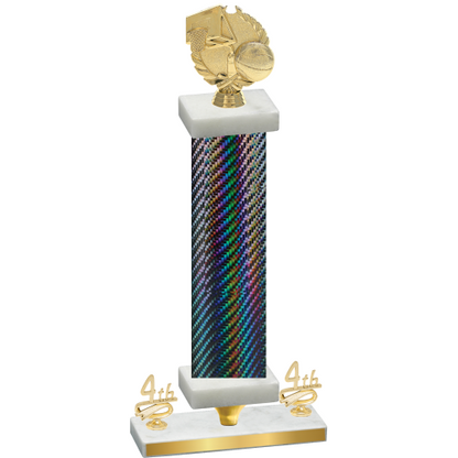 Premium Single Black Carbon Fiber Fourth Place Basketball Trophy