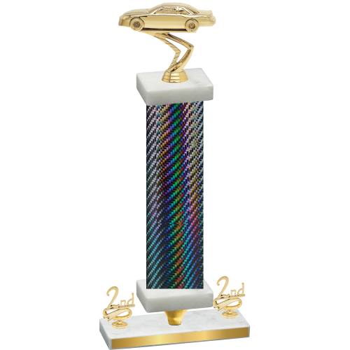 Premium Single Black Carbon Fiber Second Place Cars Trophy