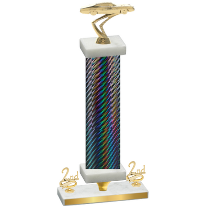 Premium Single Black Carbon Fiber Second Place Cars Trophy