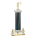 Premium Single Black Carbon Fiber Victory Archery Trophy