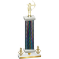 Premium Single Black Carbon Fiber Victory Archery Trophy