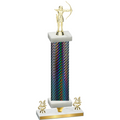 Premium Single Black Carbon Fiber Year Archery Trophy