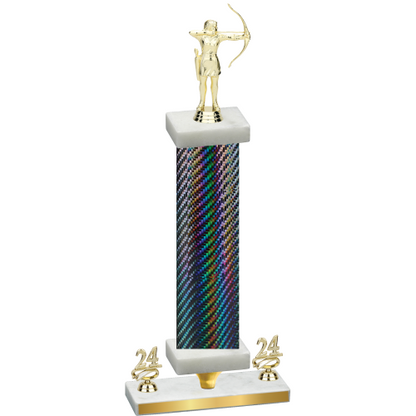 Premium Single Black Carbon Fiber Year Archery Trophy