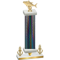 Premium Single Black Carbon Fiber Victory Fishing Trophy