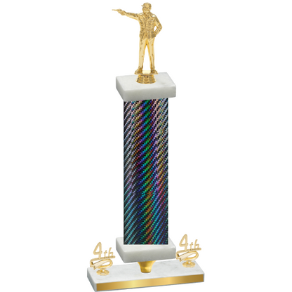 Premium Single Black Carbon Fiber Fourth Place Shooter Trophy