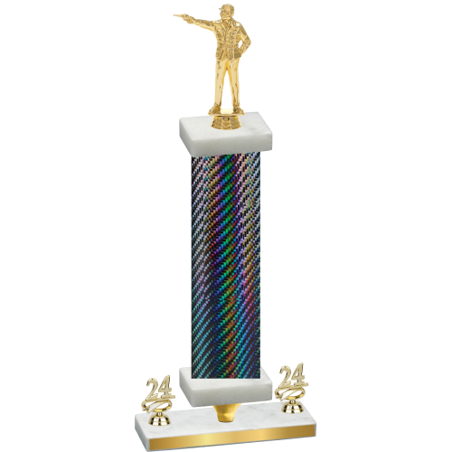 Premium Single Black Carbon Fiber Year Shooter Trophy