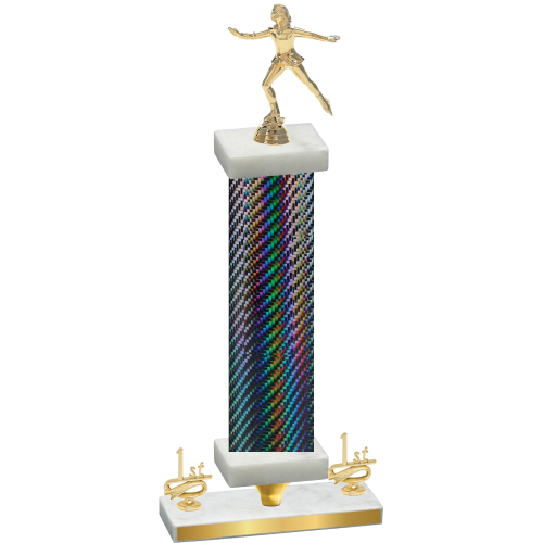 Premium Single Black Carbon Fiber First Place Skater Trophy