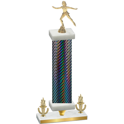 Premium Single Black Carbon Fiber Victory Skater Trophy