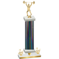 Premium Single Black Carbon Fiber Second Place Weights Trophy