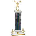 Premium Single Black Carbon Fiber Victory Weights Trophy