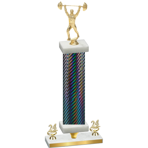 Premium Single Black Carbon Fiber Year Weights Trophy