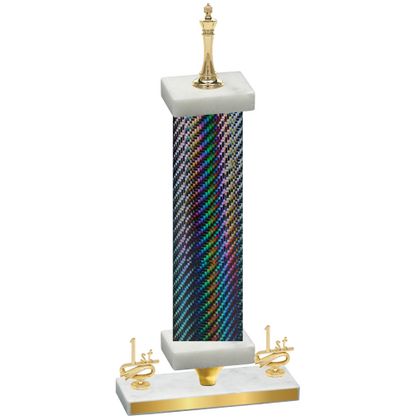 Premium Single Black Carbon Fiber First Place Chess Trophy