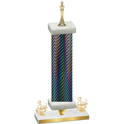 Premium Single Black Carbon Fiber Third Place Chess Trophy