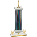 Premium Single Black Carbon Fiber Fourth Place Chess Trophy