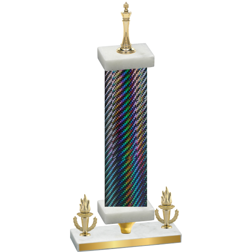Premium Single Black Carbon Fiber Victory Chess Trophy