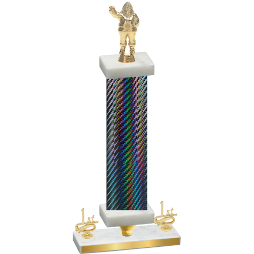 Premium Single Black Carbon Fiber First Place Holiday Trophy
