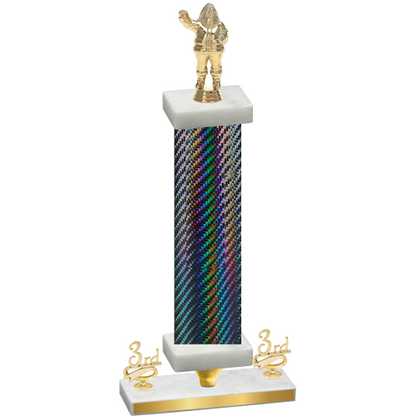 Premium Single Black Carbon Fiber Third Place Holiday Trophy