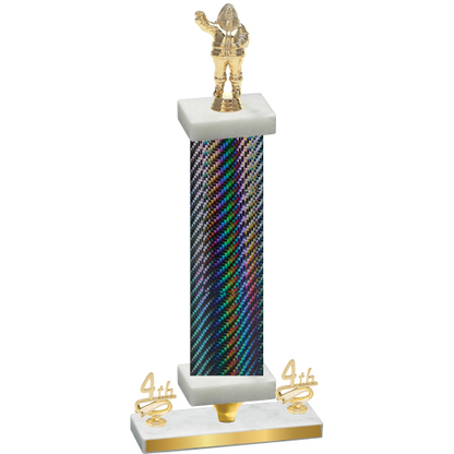 Premium Single Black Carbon Fiber Fourth Place Holiday Trophy